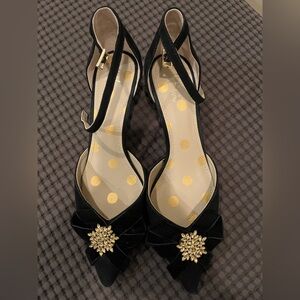 Boden Elegant Black Heels with Gold Details